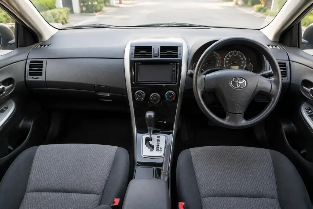 Toyota Axio interior rental Dhaka